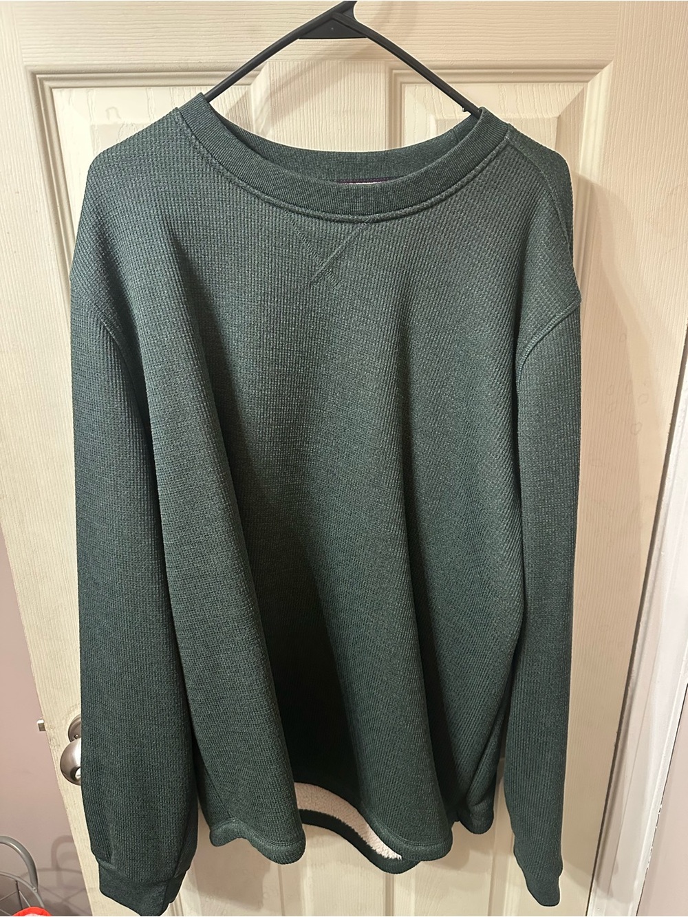 Men's Crewneck Thermal Sweater - Dark Green